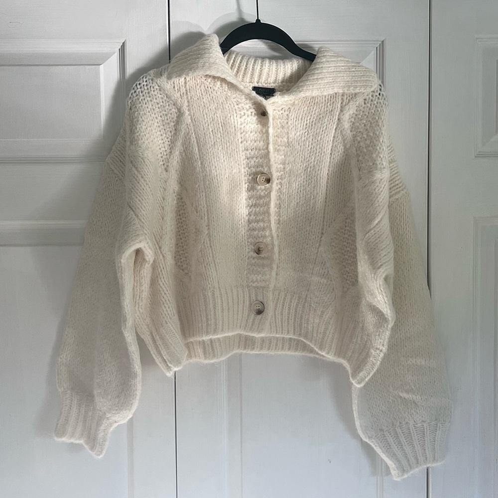 Cream Colored Knit Cardigan